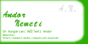 andor nemeti business card